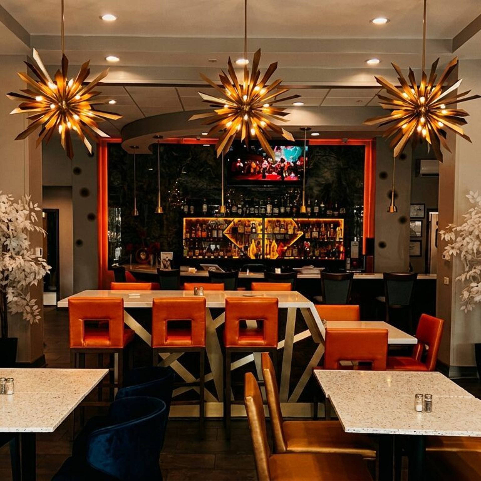 The dining room and the bar