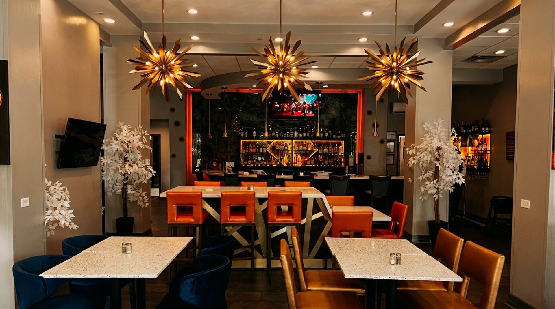 The dining room and the bar